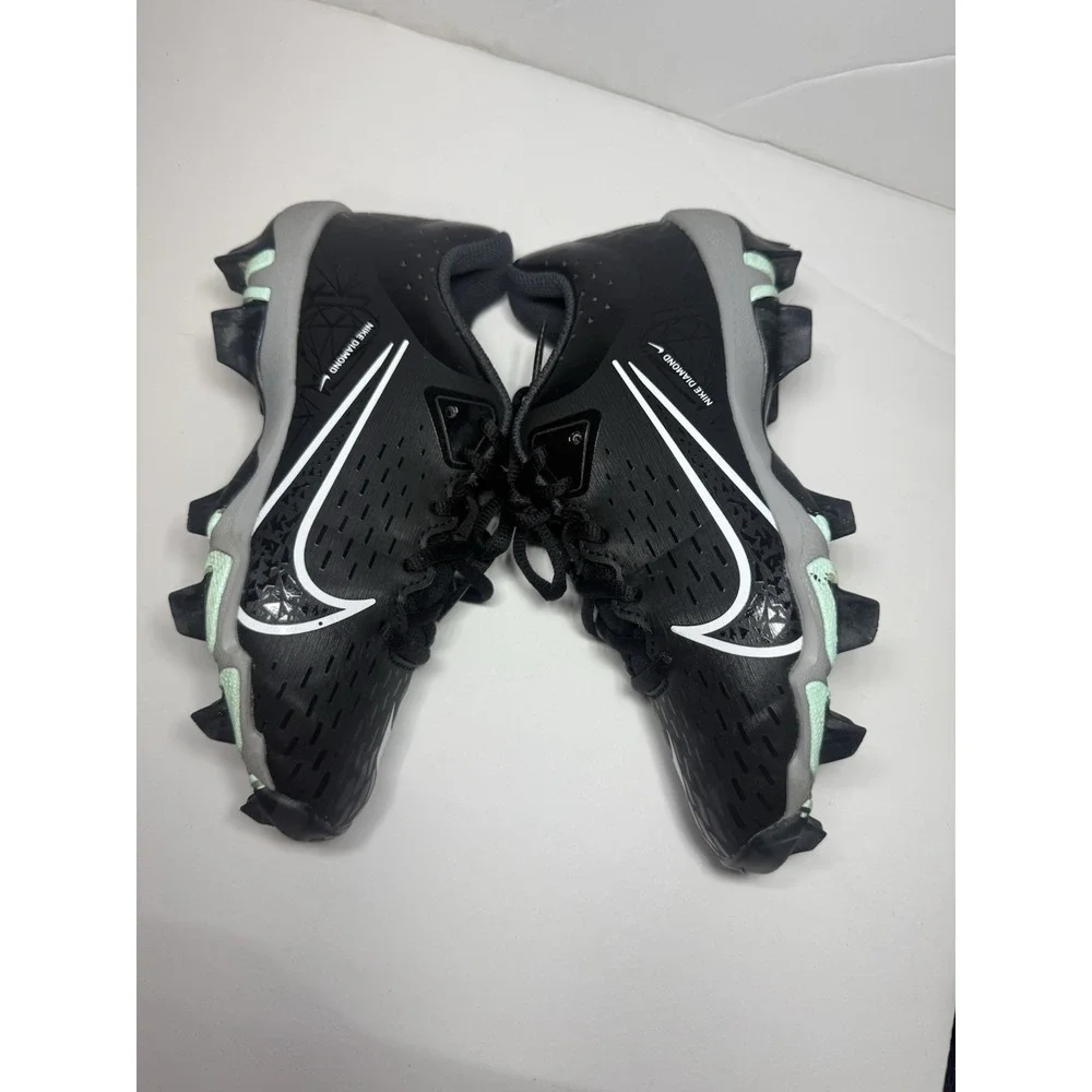 Size 2.5Y -  Youth Nike Hyperdiamond 4 Keystone Black Mint W